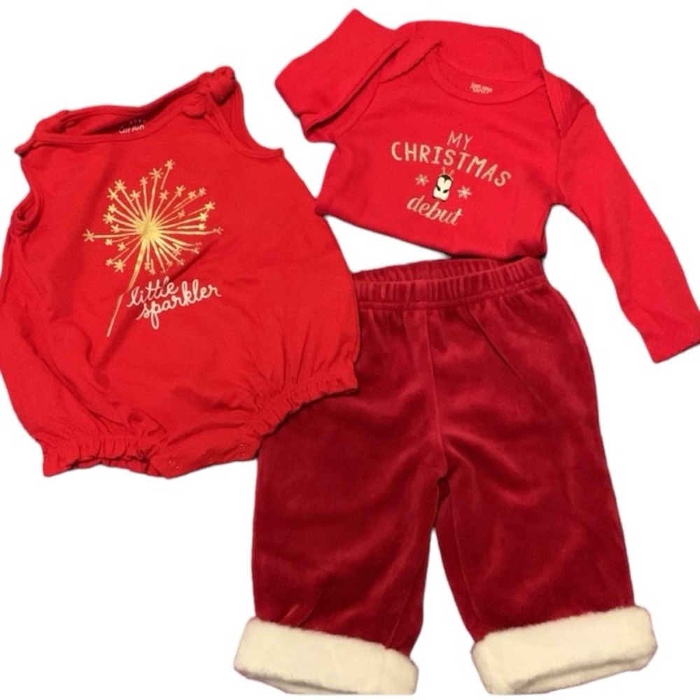 Cat & Jack Onesies & Velvet Pants Carter’s Onesie 0-3months (3 pieces)